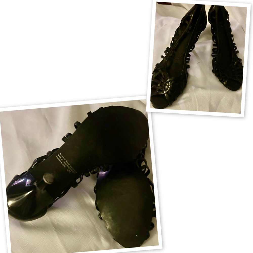 Apt. 9 Strappy Black Heels - Picture 2 of 2